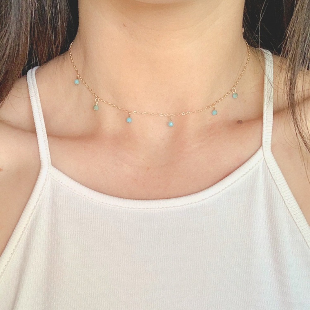 “Blue skies” gold necklace - Picture 2 of 2